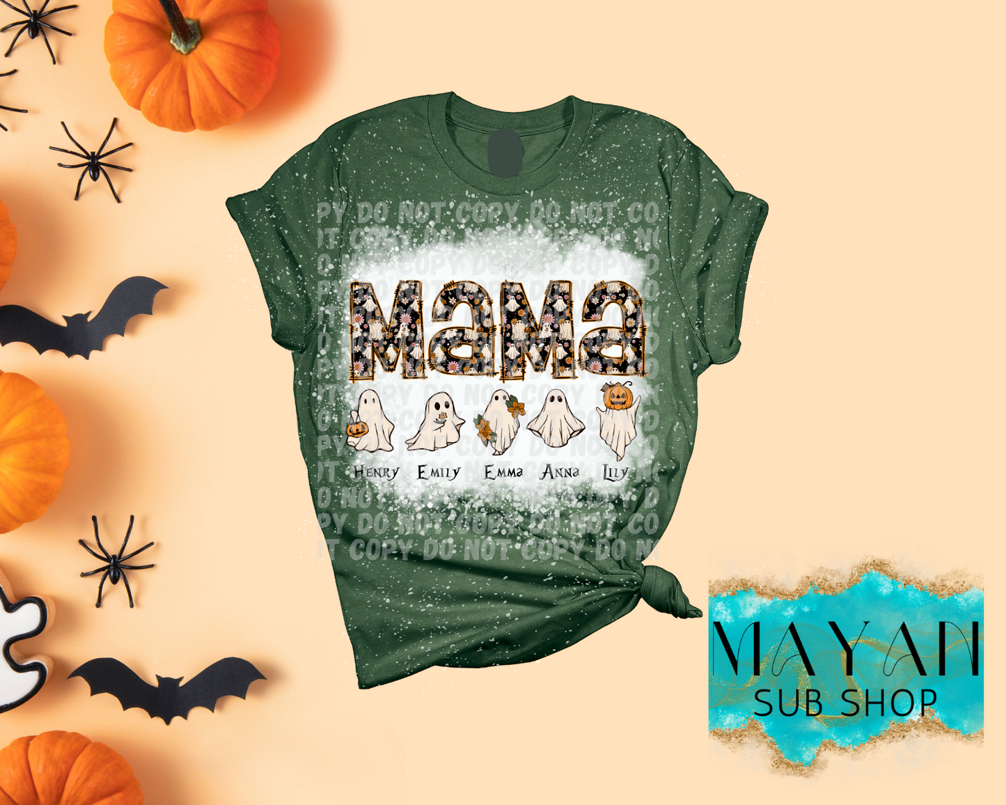 Mama's Ghost Bleached Shirt - Mayan Sub Shop