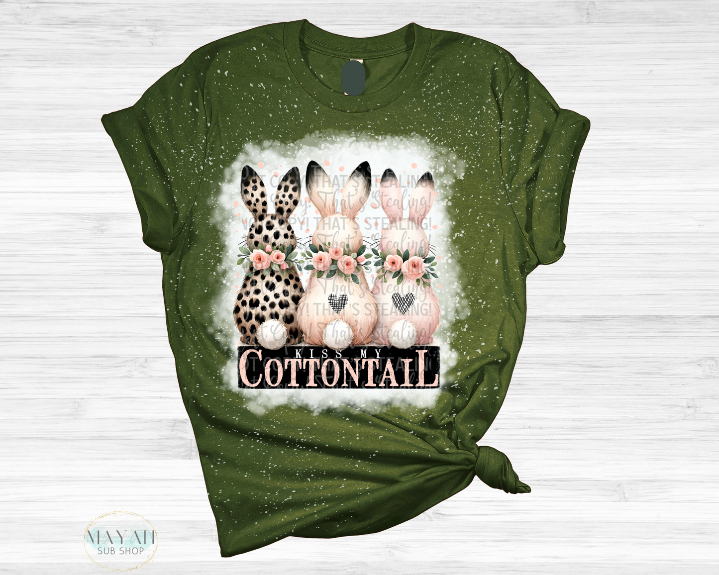 Kiss My Cottontail Bleached Tee - Mayan Sub Shop