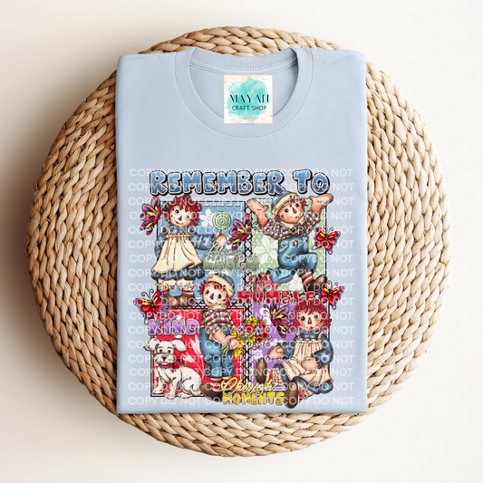 Cherish moments heather light blue shirt. -Mayan Craft Shop