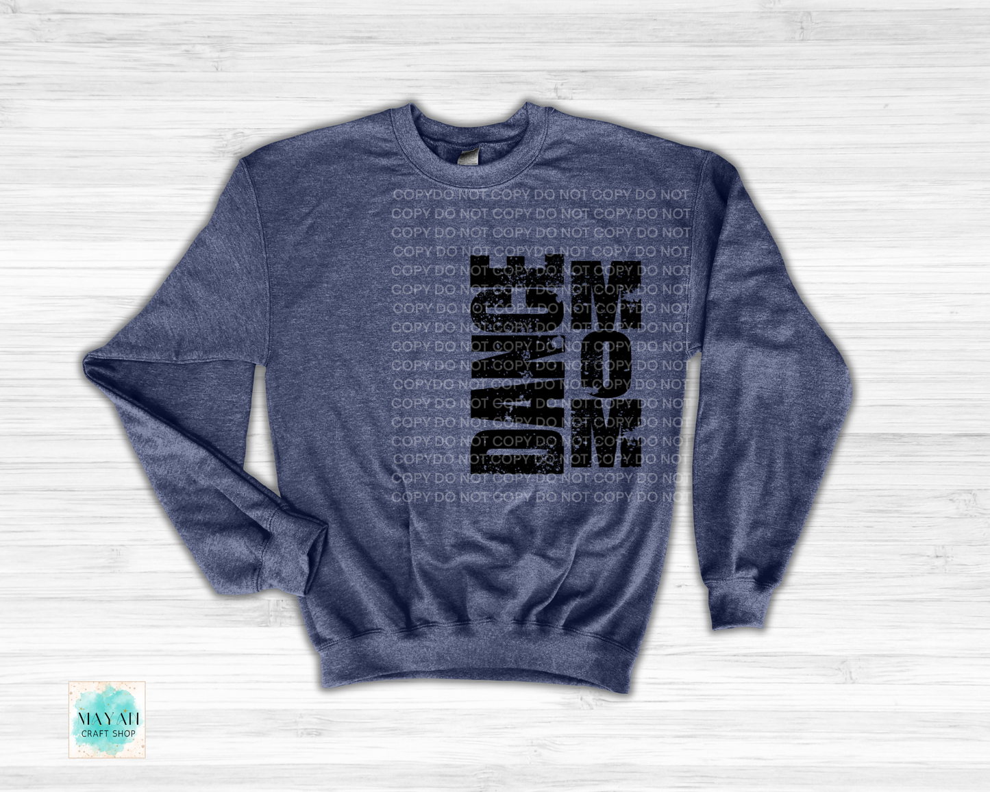 Dance mom heather navy sweatshirt. -Mayan Craft Shop