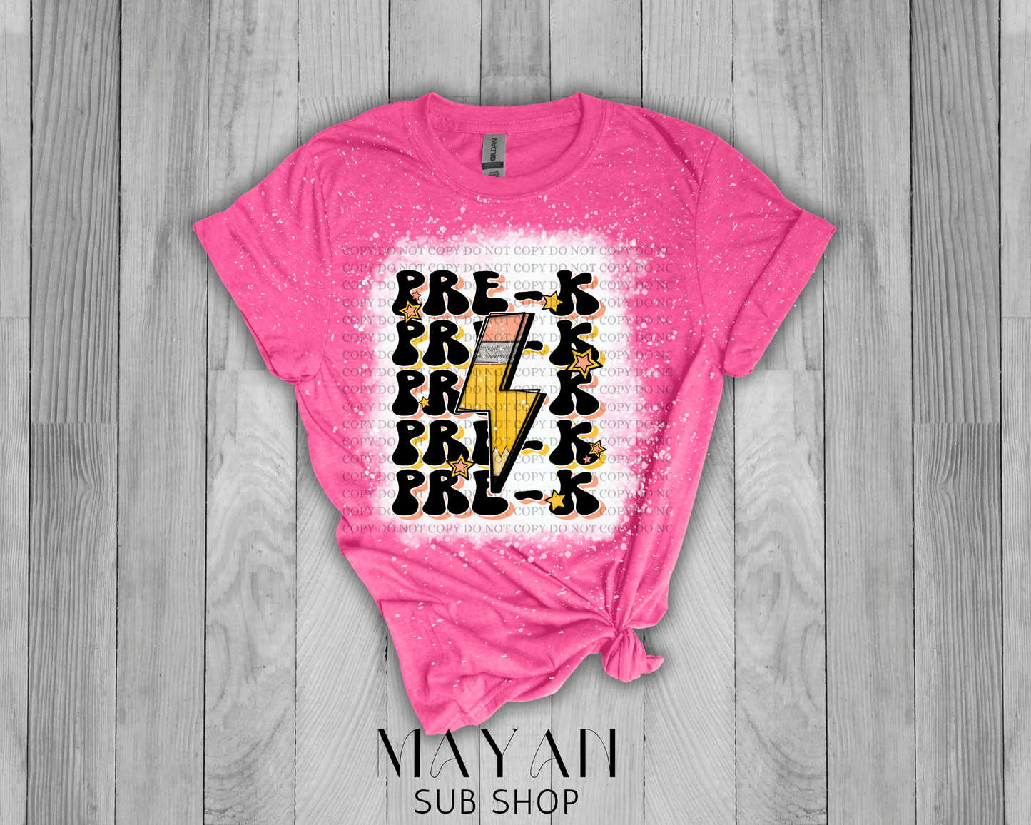 Pre-K Teacher Retro Bleached Shirt - Mayan Sub Shop