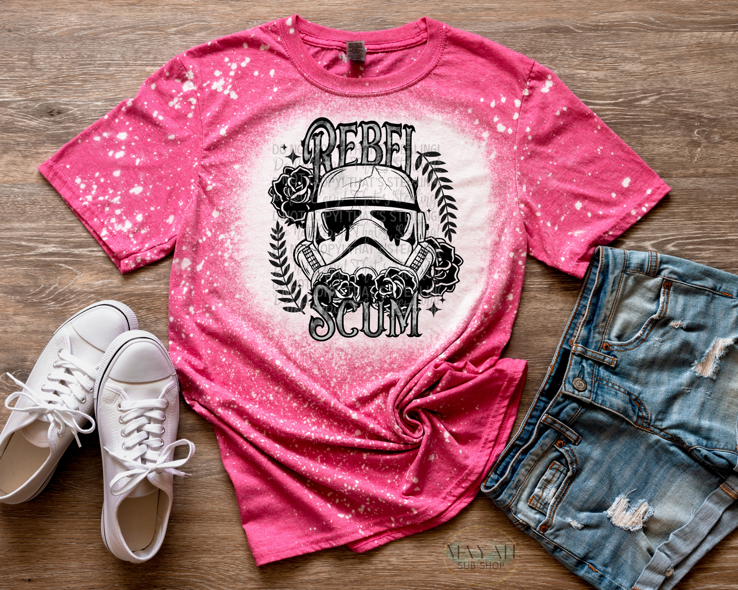 Rebel Scum Bleached Tee - Mayan Sub Shop