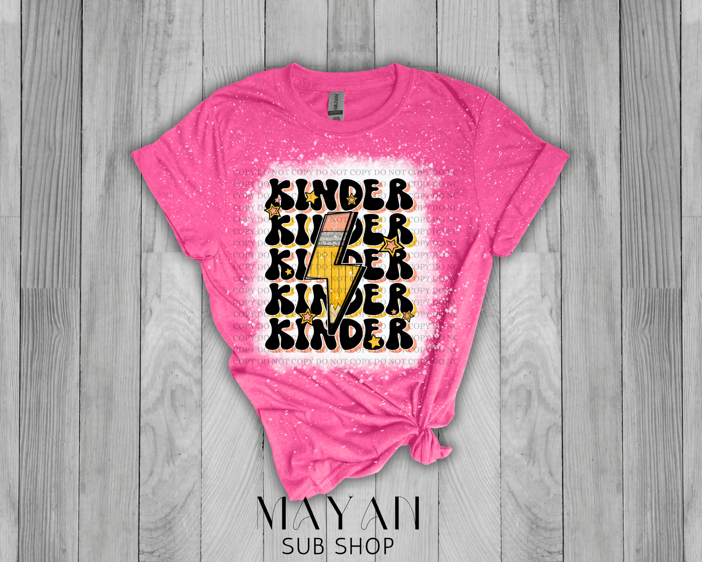 Kinder Teacher Retro Bleached Shirt - Mayan Sub Shop