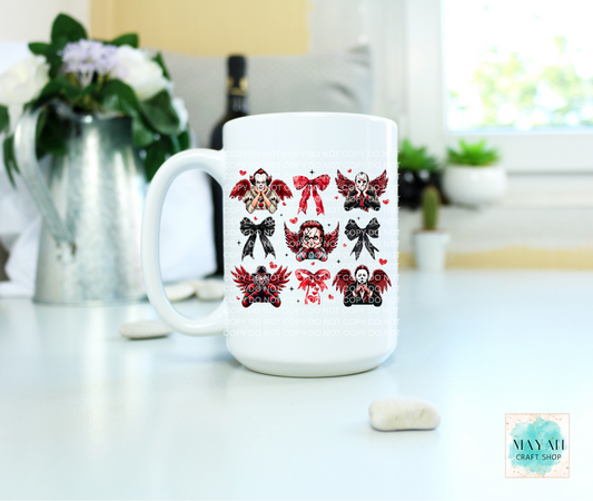 Horror Valentine's coquette coffee mug. -Mayan Craft Shop