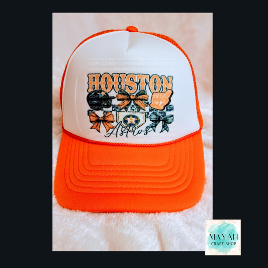 Houston Baseball Coquette Trucker Hat