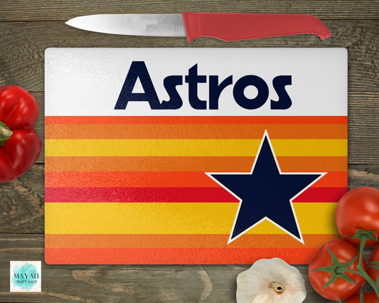 Houston baseball vintage cutting board. - Mayan Craft Shop