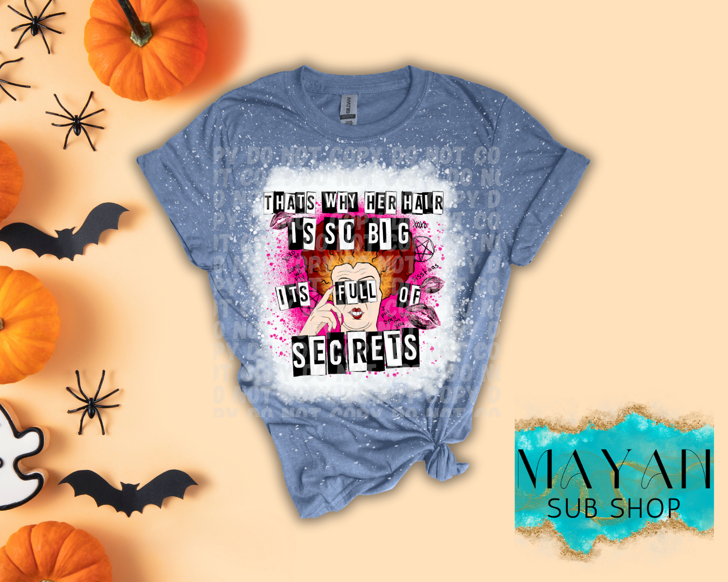 Full Of Secrets Bleached Shirt - Mayan Sub Shop