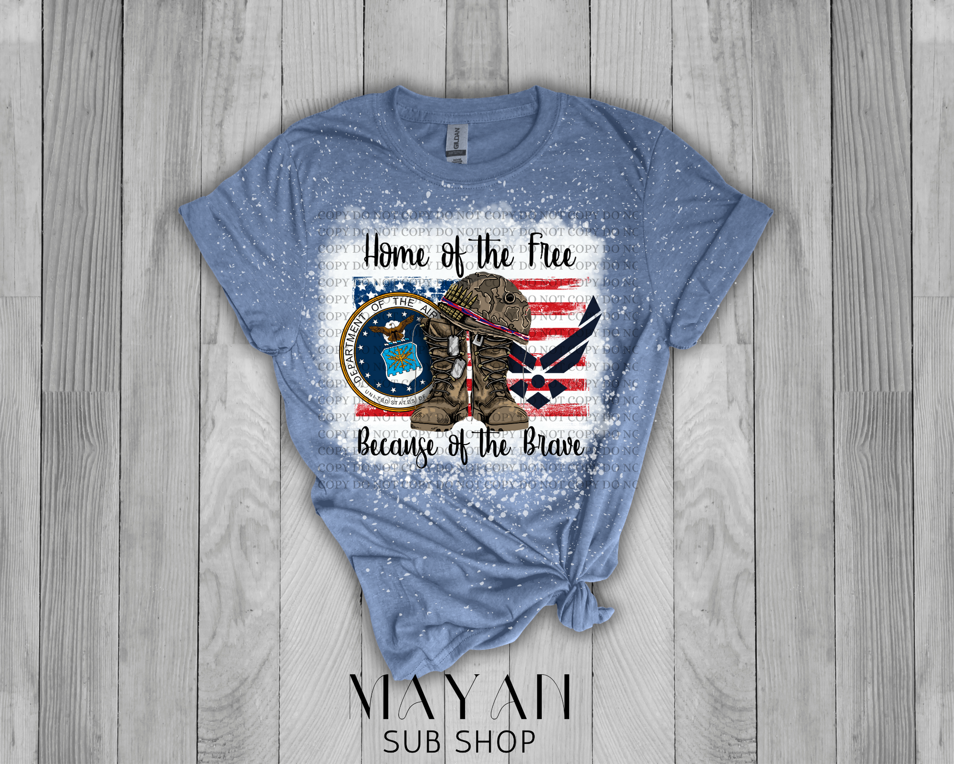 Home of the Free Air Force Bleached Shirt - Mayan Sub Shop