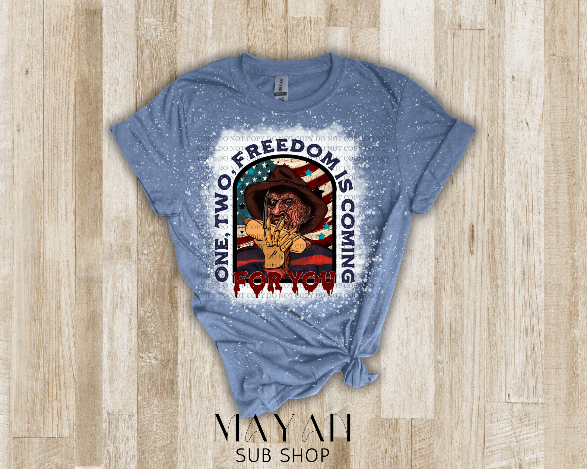 Freedom is coming bleached shirt - Mayan Sub Shop