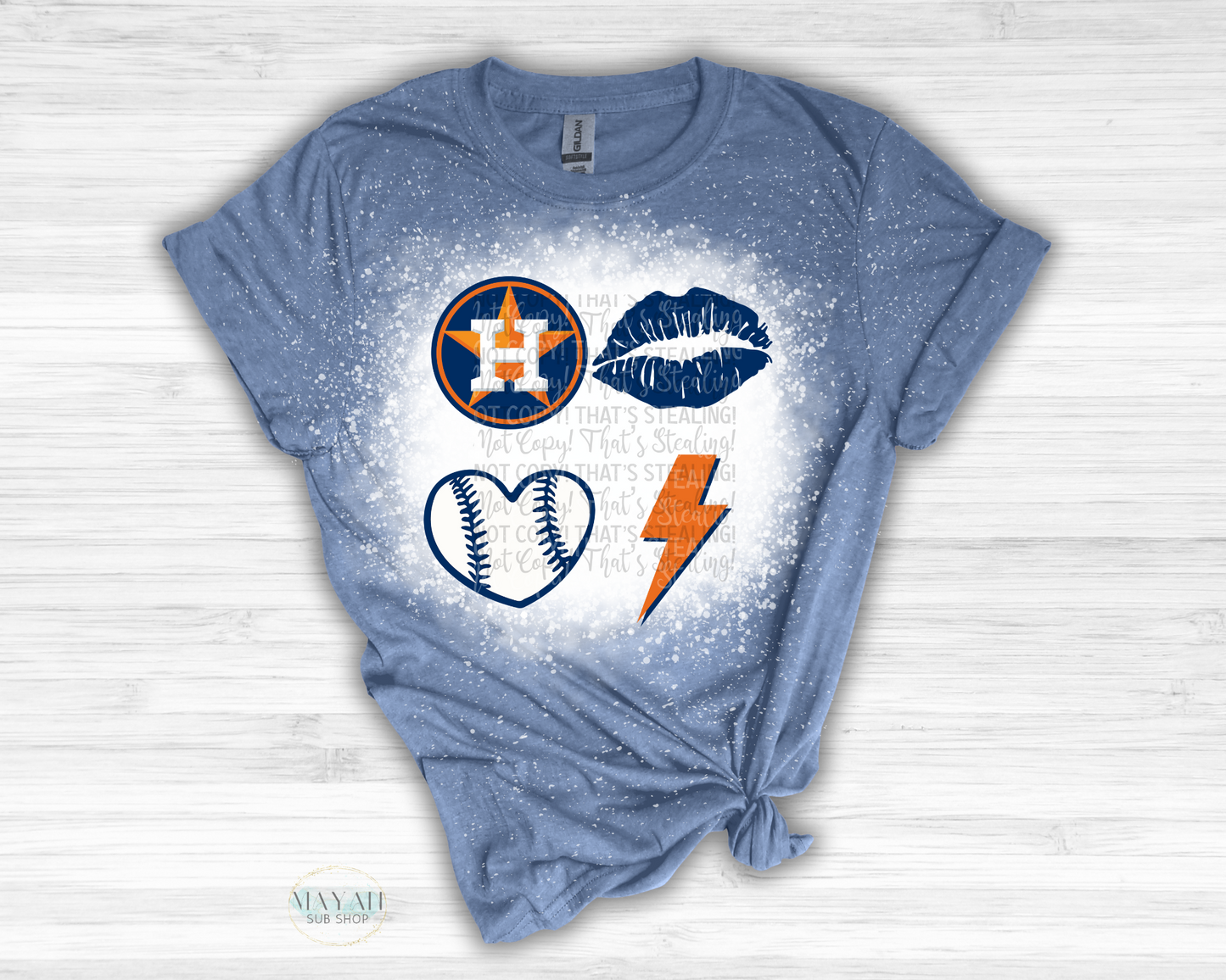 Astros Bleached Tee - Mayan Sub Shop