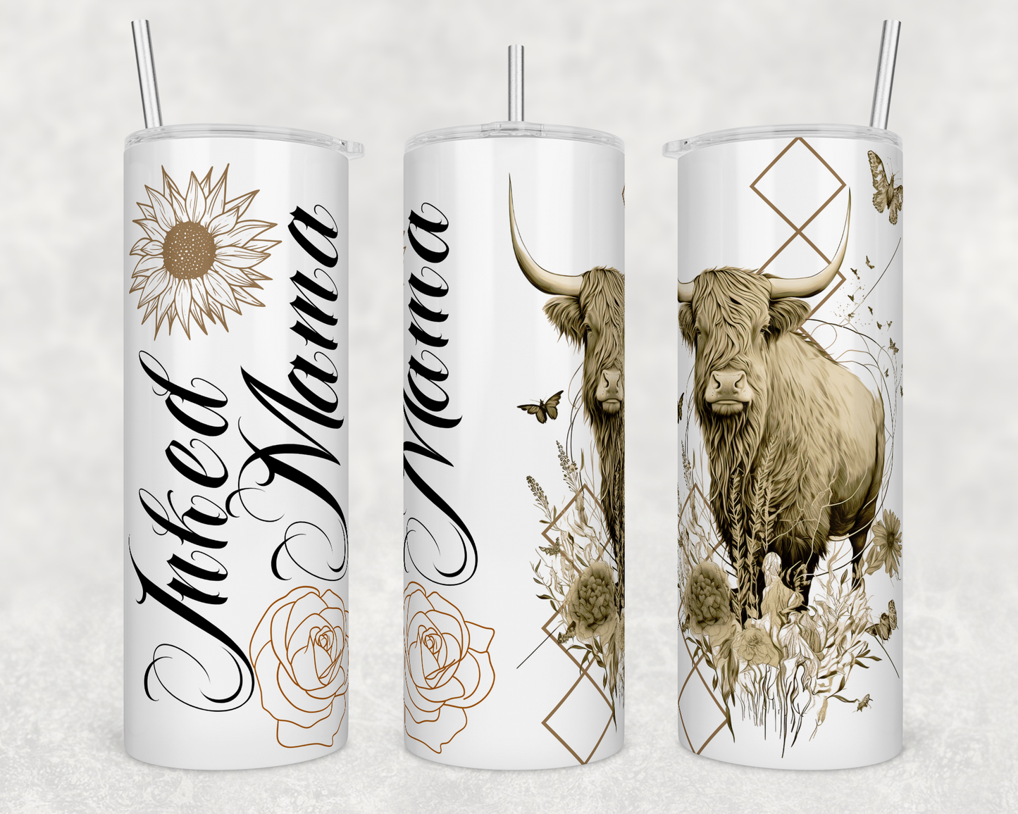 Inked mama higland 20 oz. skinny tumbler. - Mayan Sub Shop