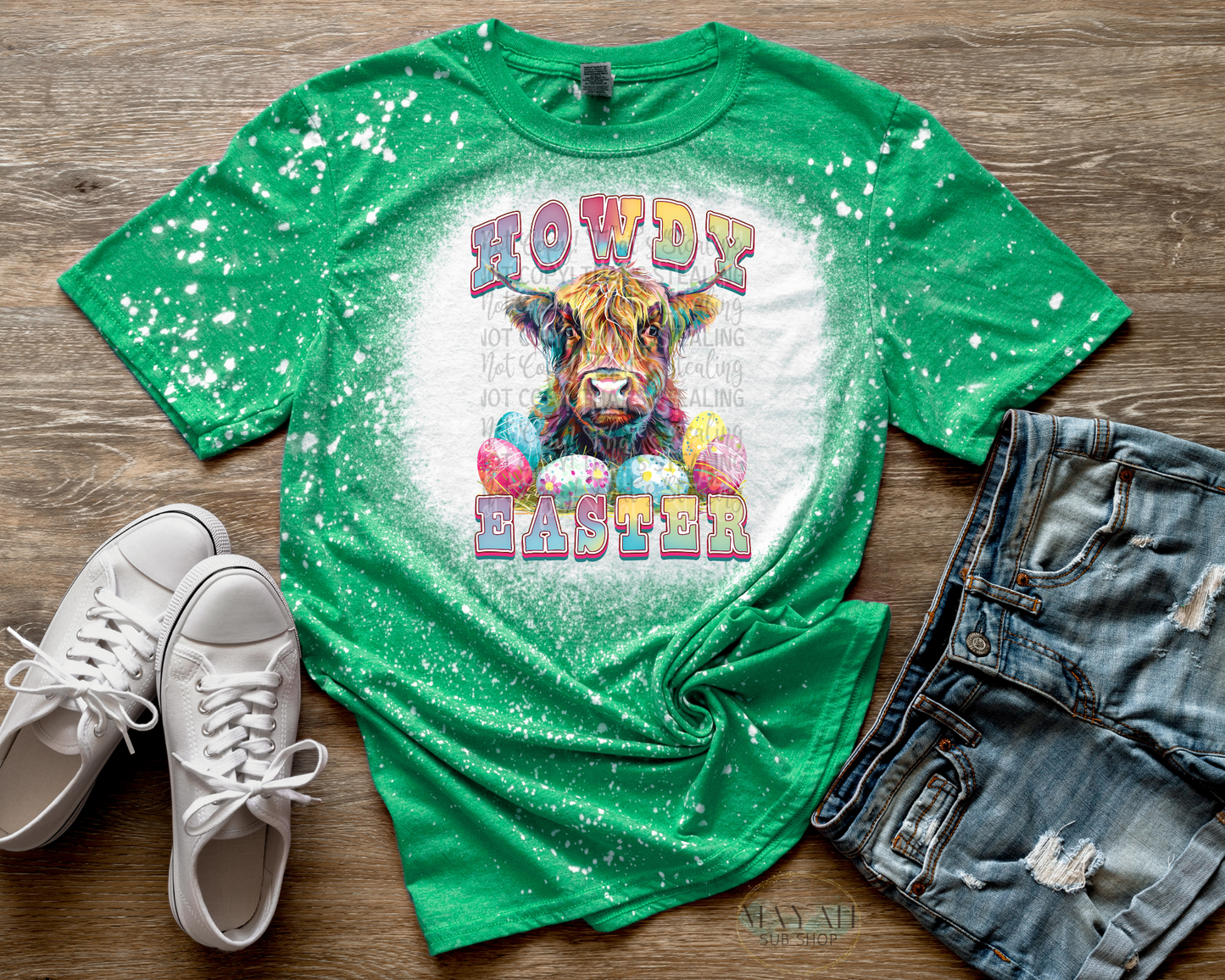 Howdy Easter Bleached Tee - Mayan Sub Shop