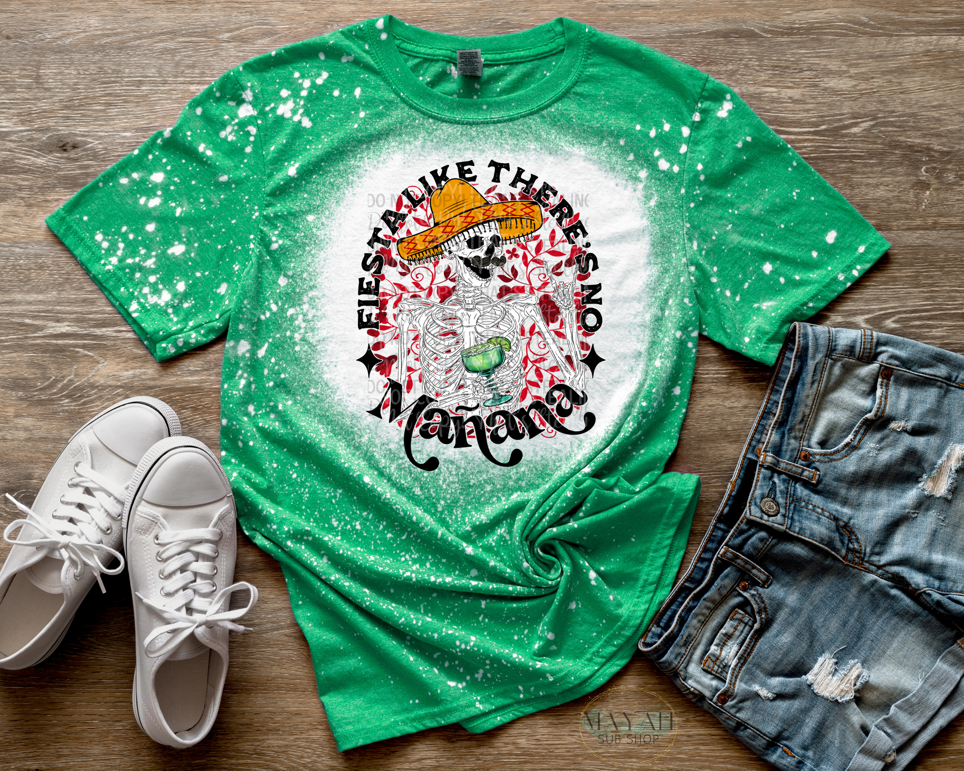 Fiesta Bleached Tee - Mayan Sub Shop