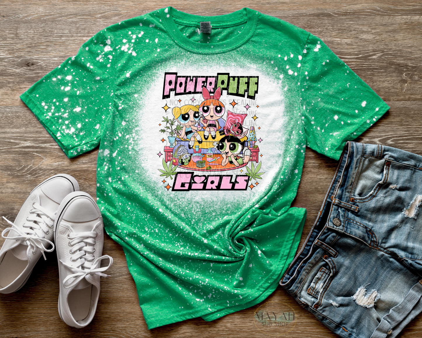 Puff Girls Bleached Tee - Mayan Sub Shop