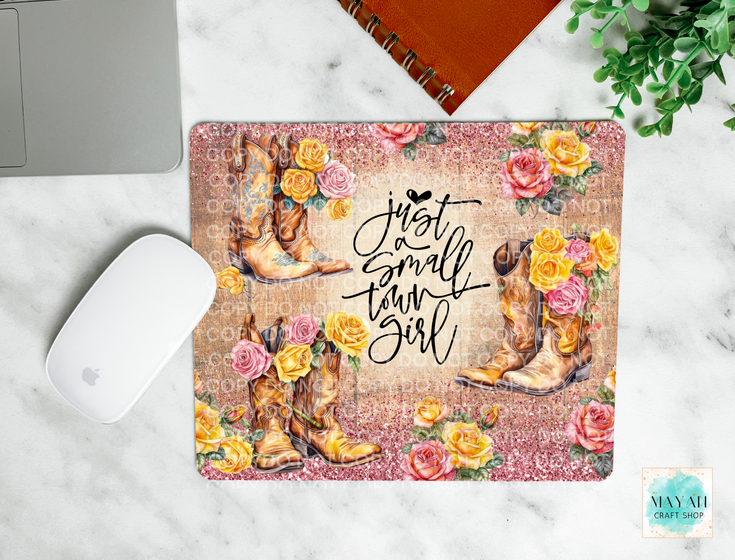 Just a small town girl pink mouse pad. -Mayan Craft Shop