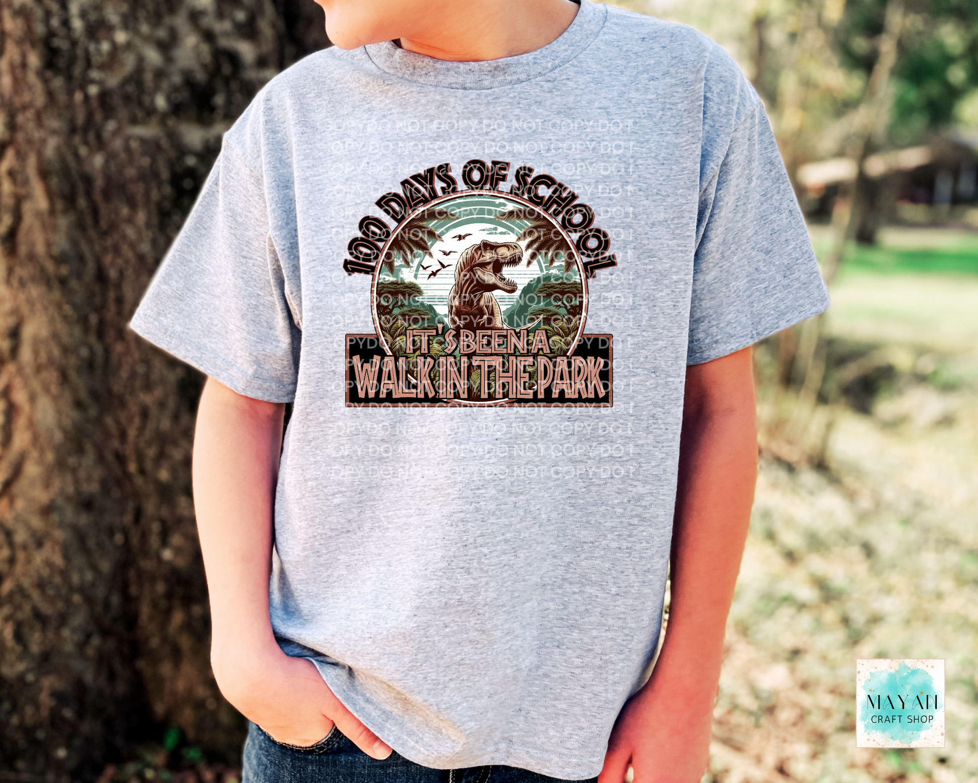 Walk in the park 100 days kids ash grey shirt. -Mayan Craft Shop