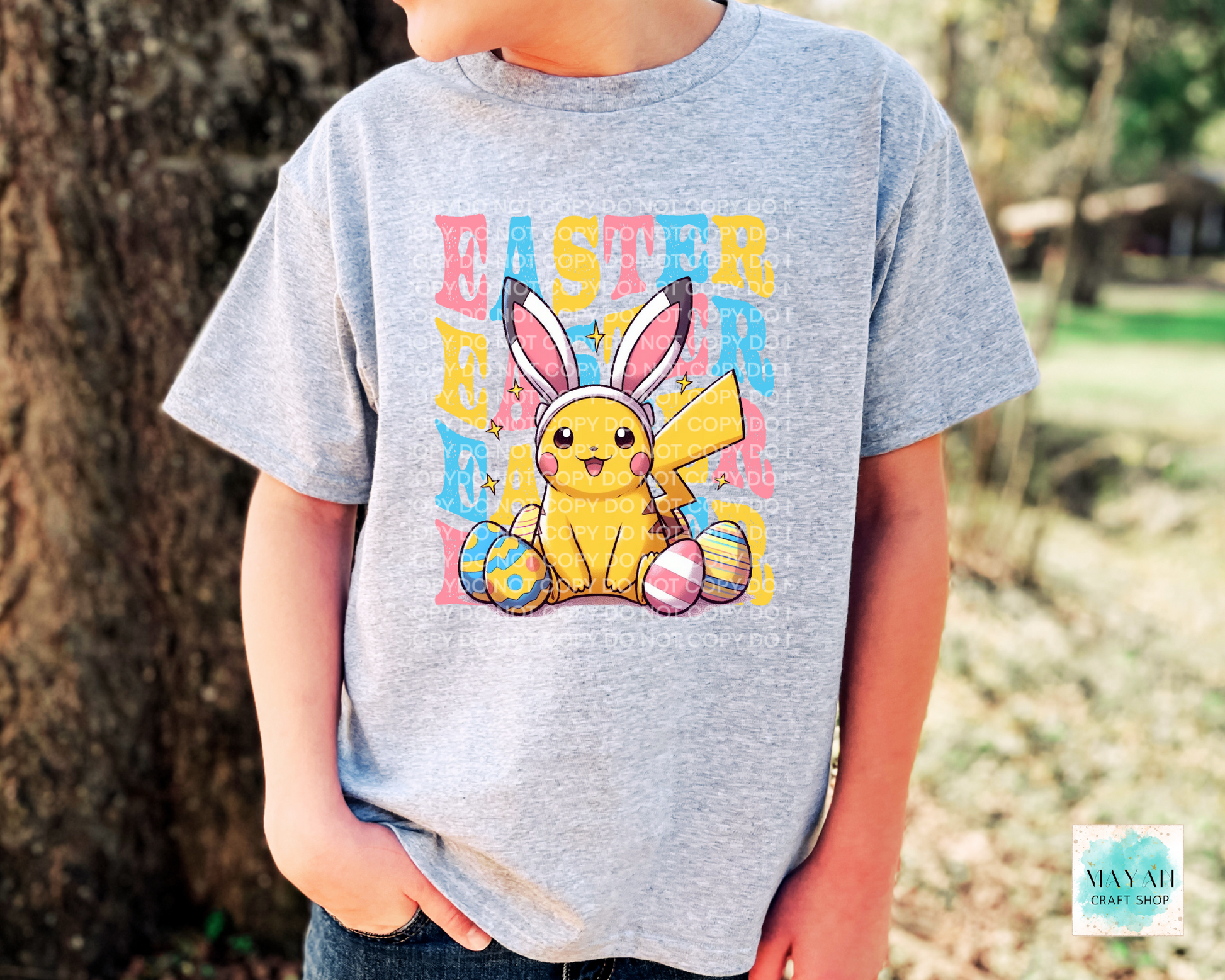 Easter pika kids ash grey shirt. -Mayan Sub Shop