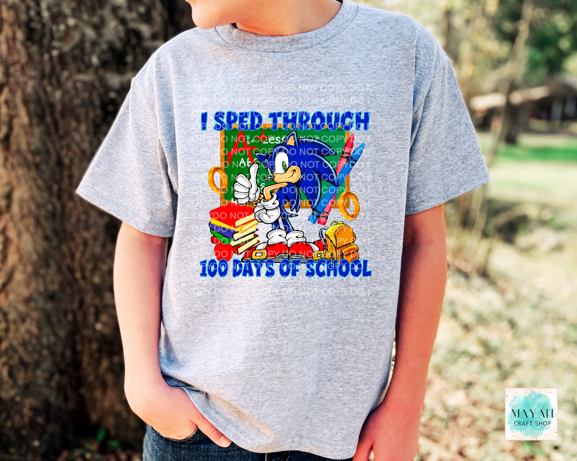 Sped through 100 days kids ash grey shirt. -Mayan Craft Shop