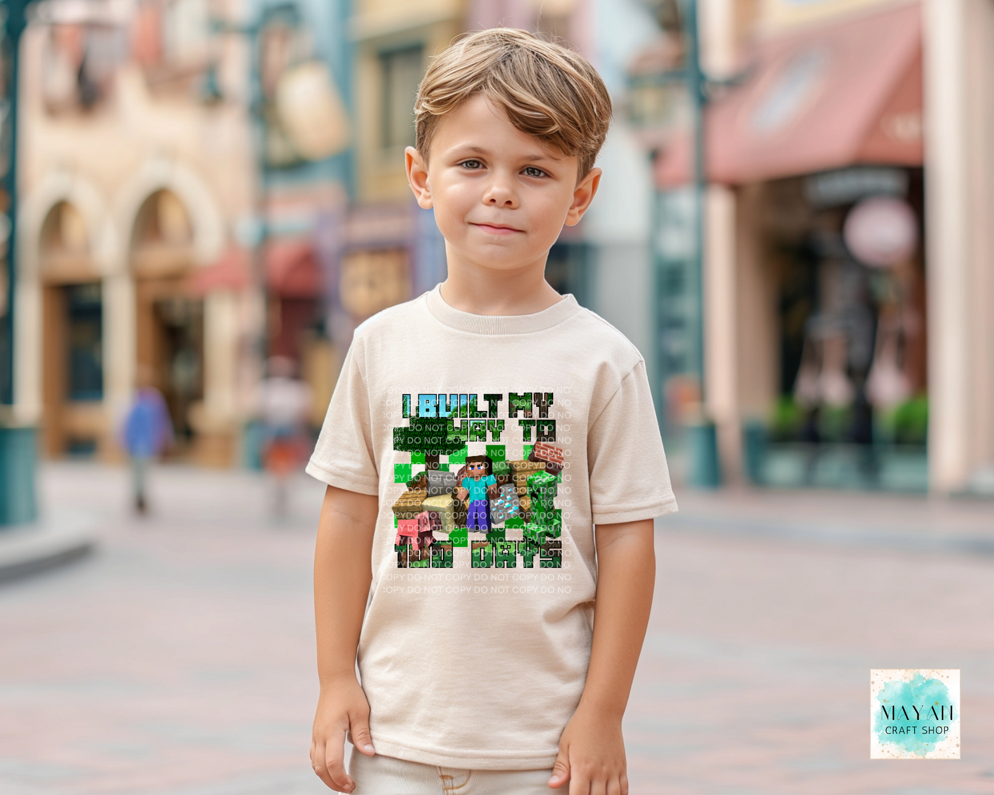 Built my way to 100 days heather dust kids shirt. -Mayan Craft Shop