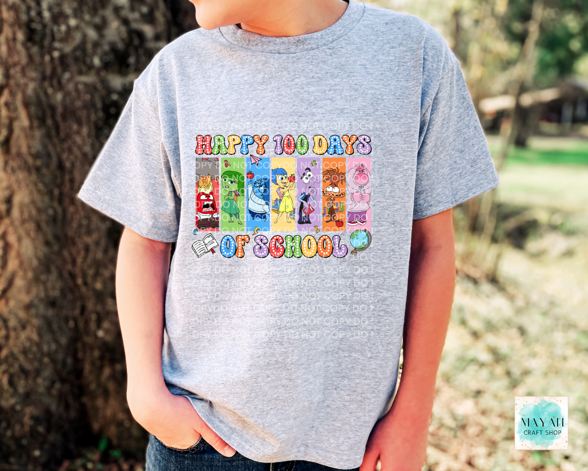 Happy 100 days of school kids ash grey shirt. -Mayan Craft Shop