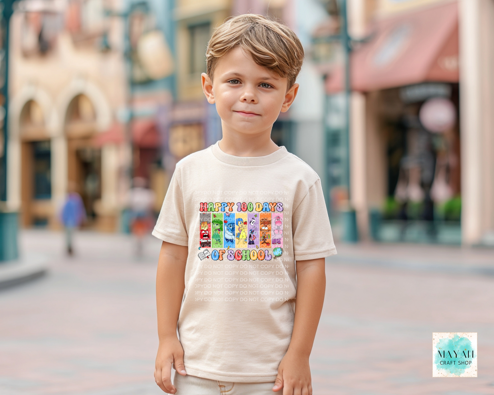 Happy 100 days of school kids heather dust shirt. -Mayan Craft Shop