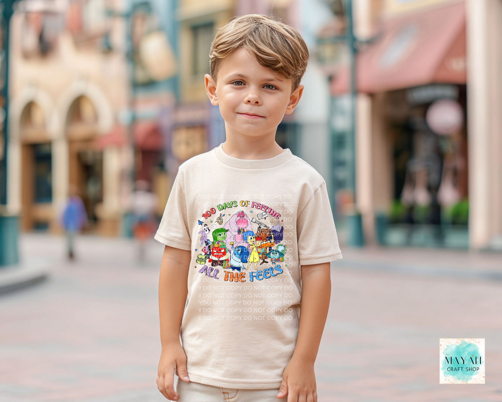 100 days of feelings kids heather dust shirt. -Mayan Craft Shop