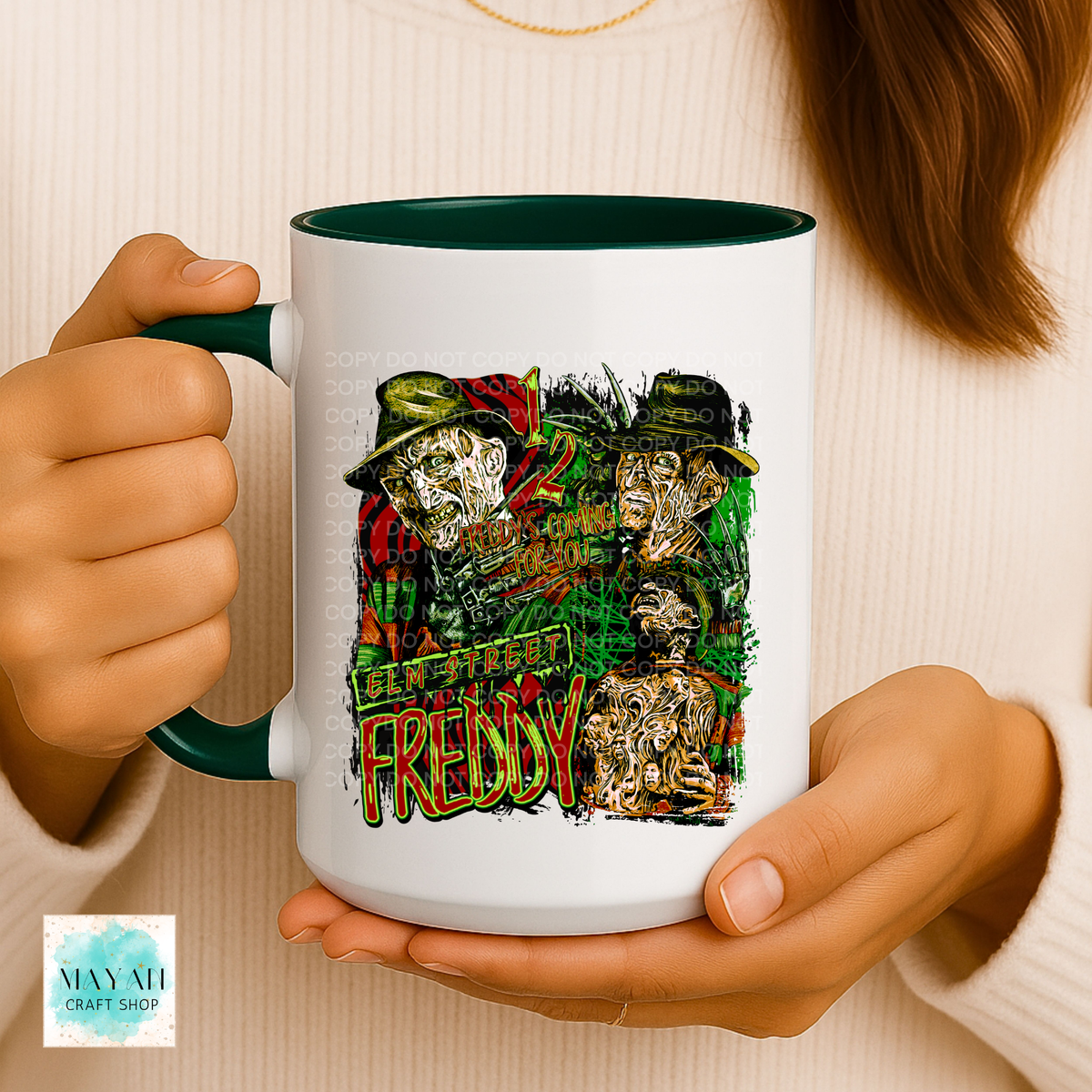 Retro Slasher Horror 15 oz Coffee Mug | Vintage Nightmare Design
