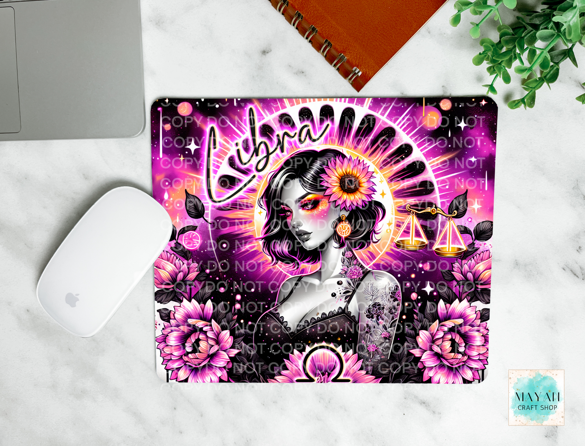 Libra mouse pad. -Mayan Craft Shop