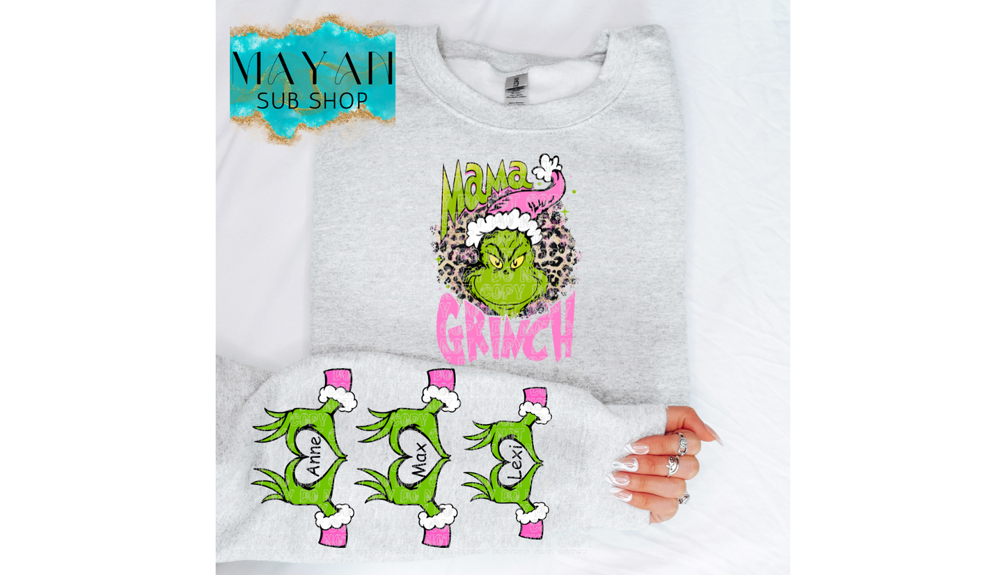 Mama Christmas meany sweatshirt with personalization. -Mayan Sub Shop