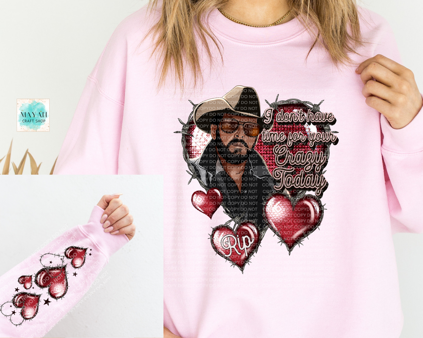 Crazy love pink sweatshirt. -Mayan Craft Shop