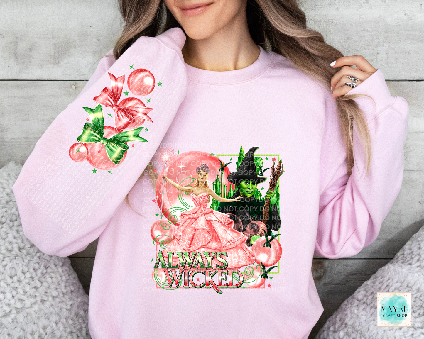 Always wicked pink sweatshirt w/ sleeve design. -Mayan Craft Shop