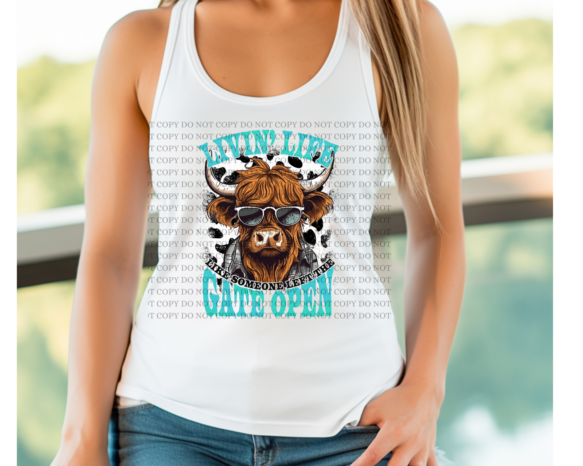 Living life aqua tank top. - Mayan Sub Shop