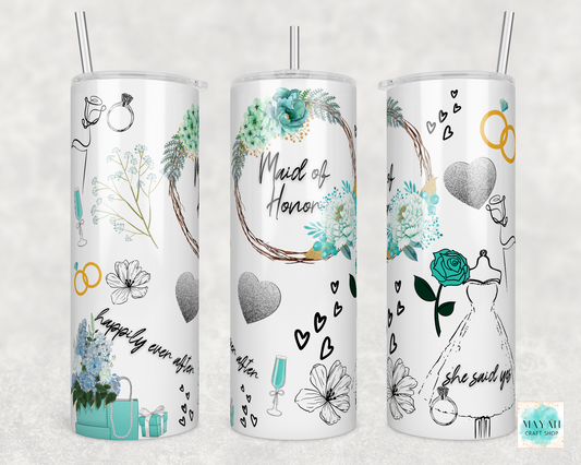 Maid of honor glossy tumbler. -Mayan Craft Shop