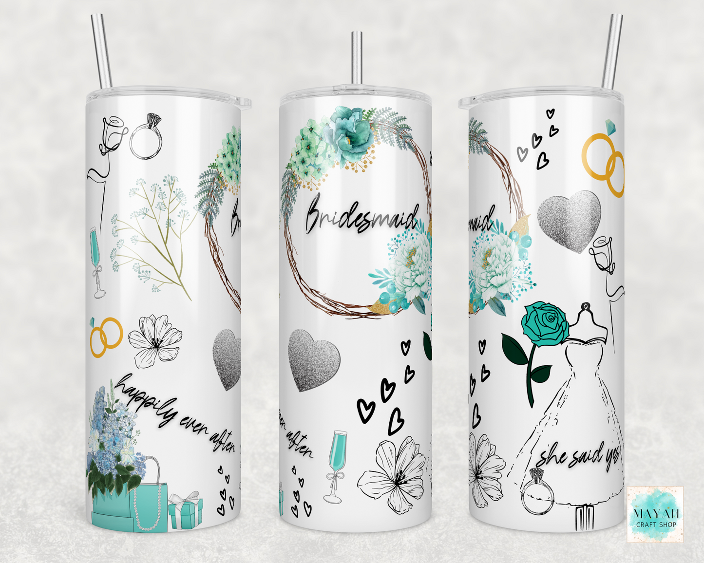 Bridesmaid glossy tumbler. -Mayan Craft Shop