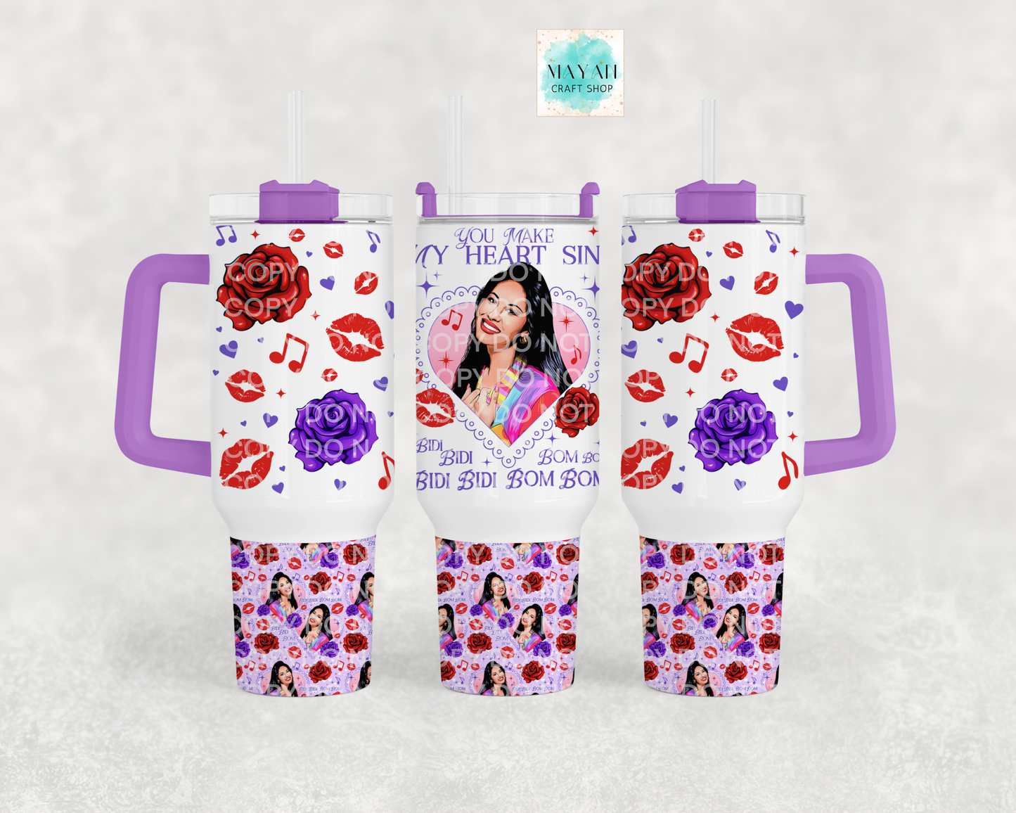 Make my heart sing 40 oz tumbler. -Mayan Craft Shop