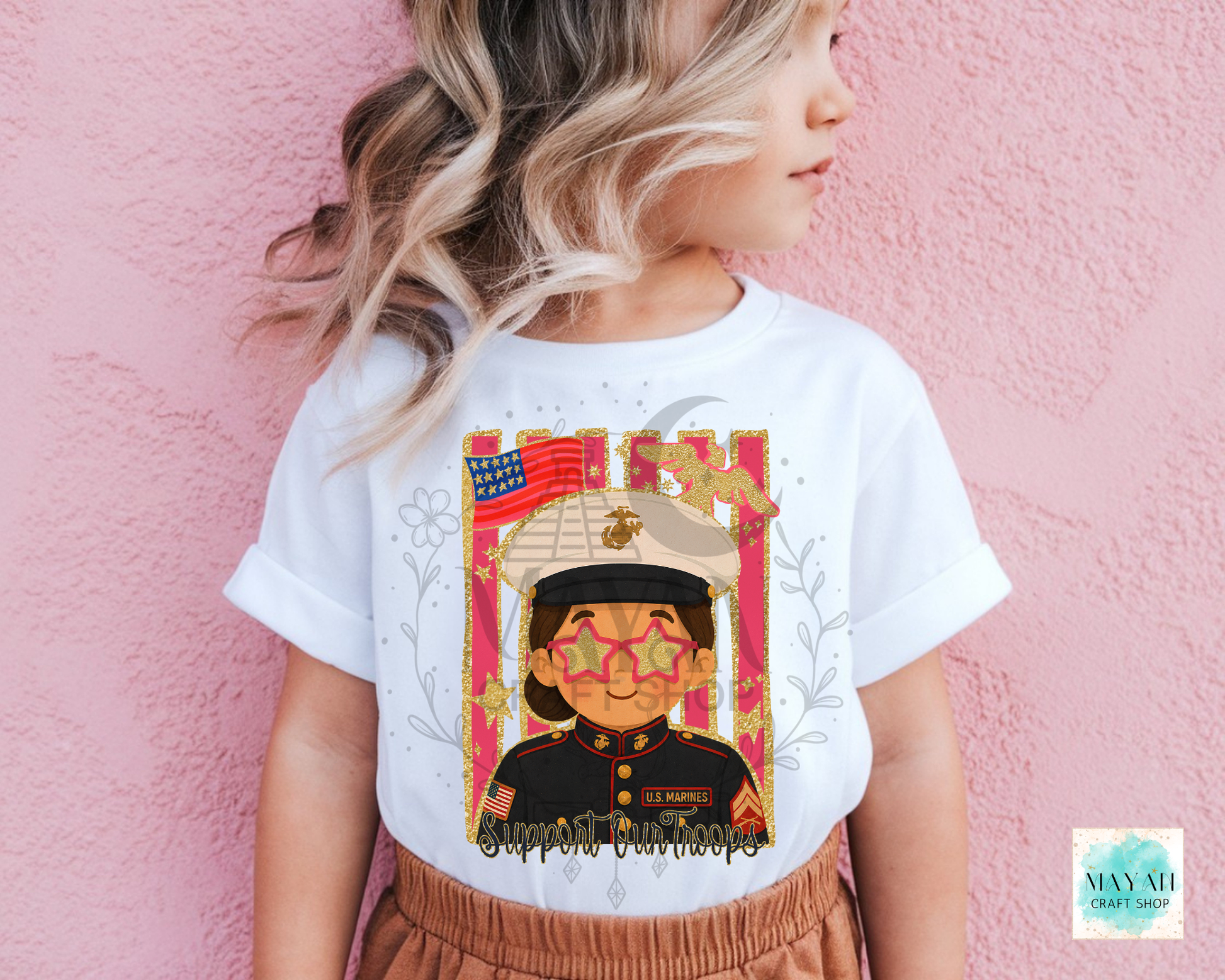 Support our troops kids shirt.