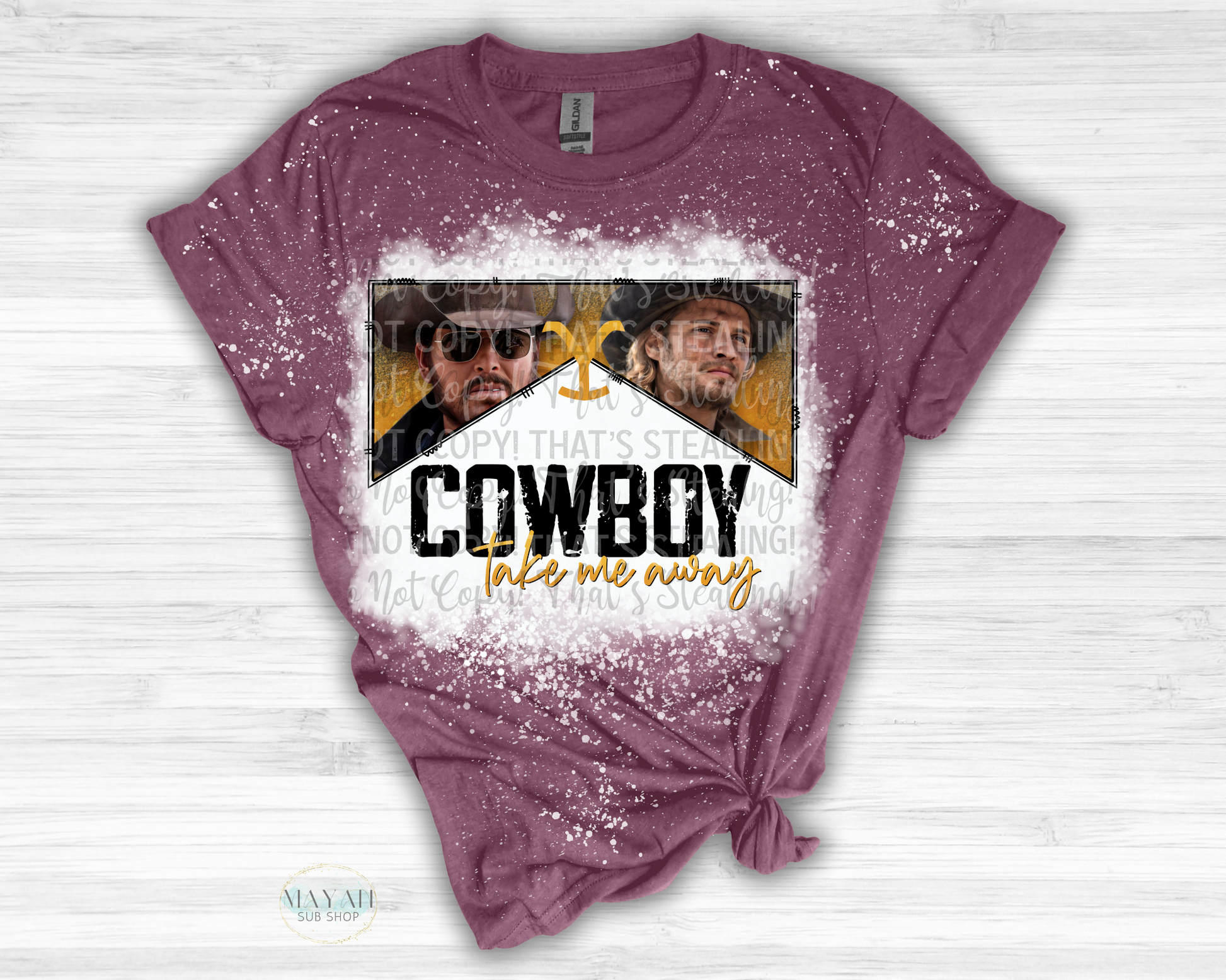 Cowboy Take Me Away Bleached Shirt - Mayan Sub Shop