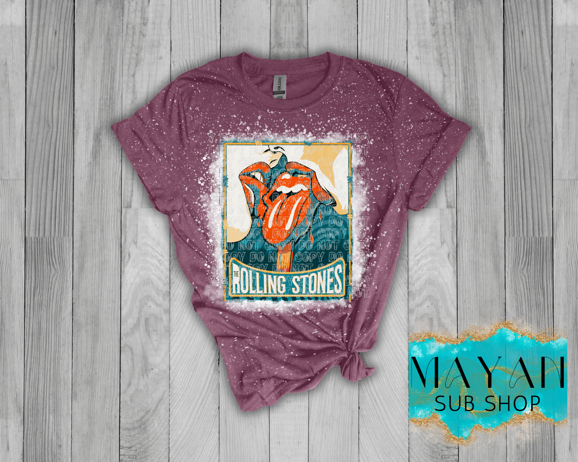 Rolling Stones Bleached Shirt - Mayan Sub Shop