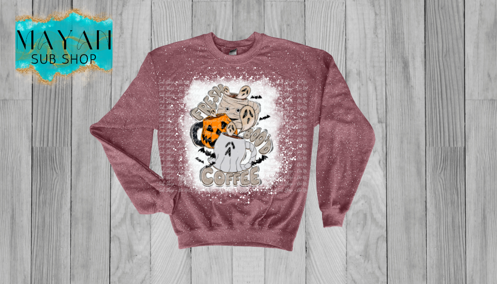 Fresh Boo'd Coffee Bleached Sweatshirt - Mayan Sub Shop