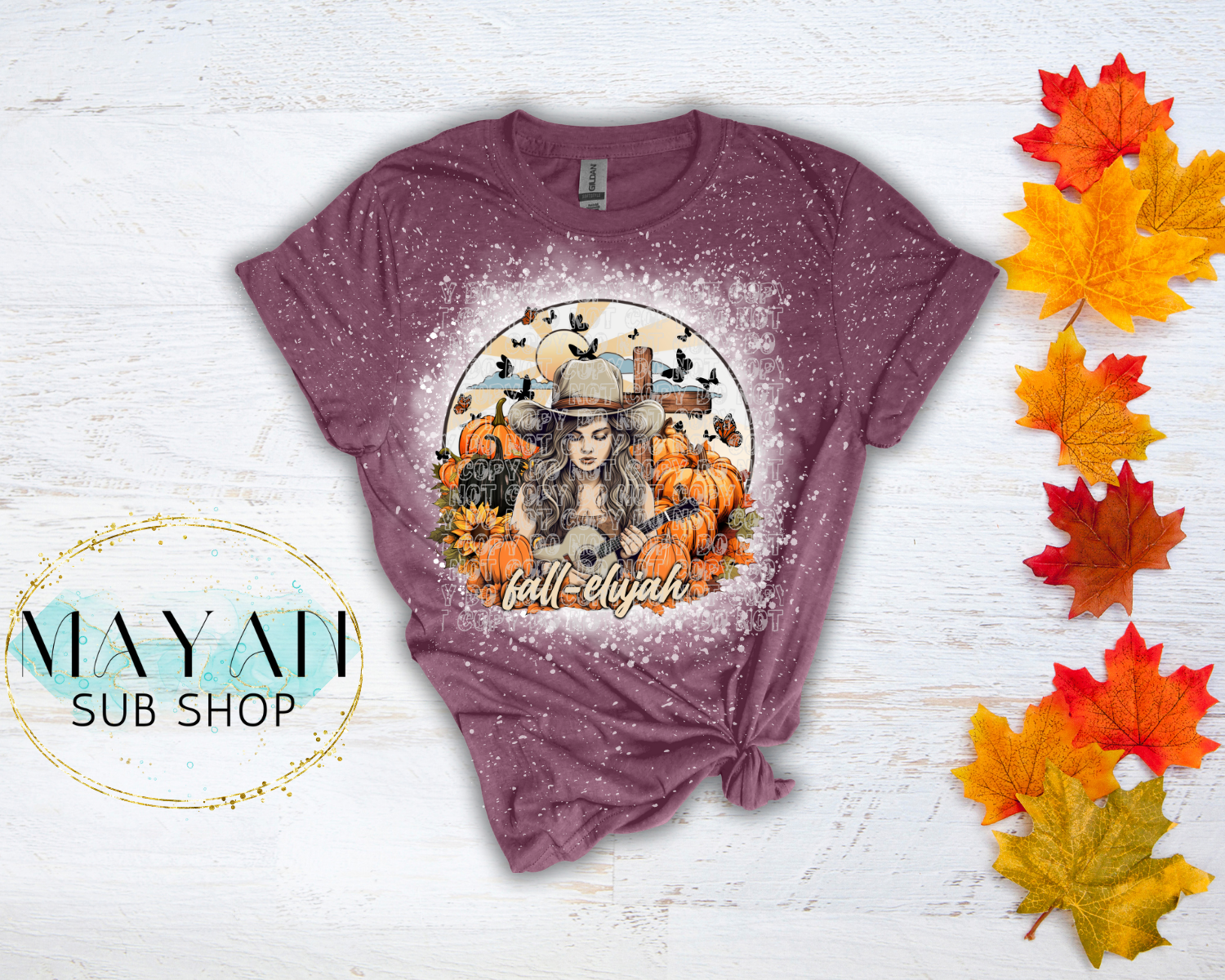 Fall-elujah Bleached Shirt - Mayan Sub Shop