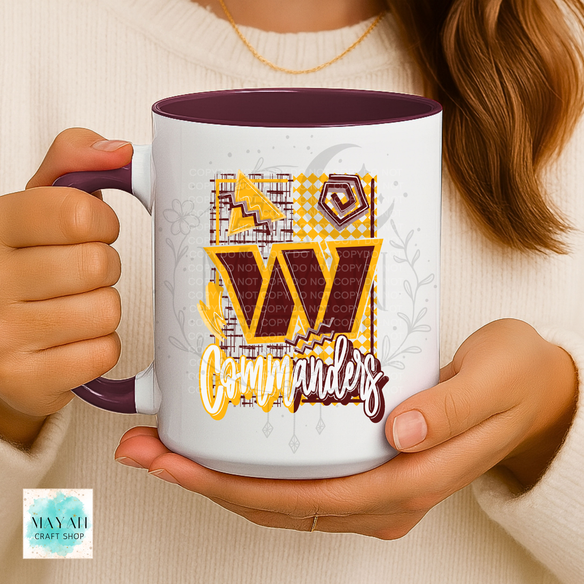 Washington football retro maroon coffee mug.