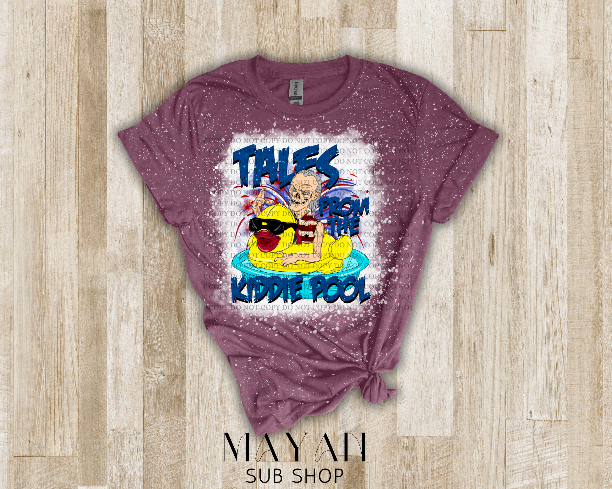 Tales from the kiddie pool bleached shirt - Mayan Sub Shop