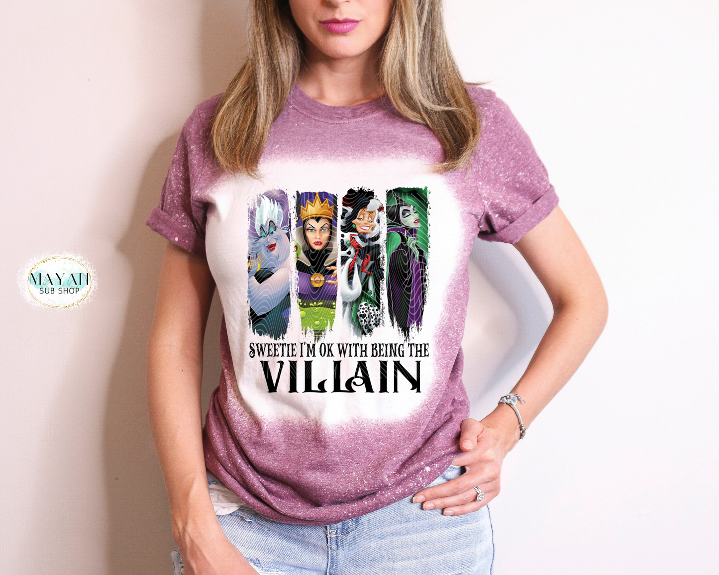 OK Being a Villain Bleached Tee