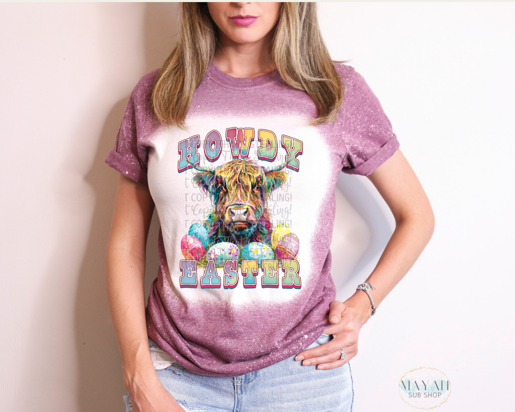 Howdy Easter Bleached Tee - Mayan Sub Shop