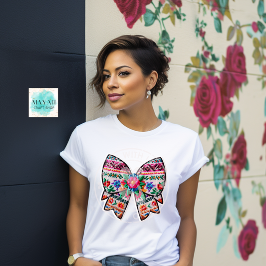 Mexican floral coquette shirt. -Mayan Craft Shop