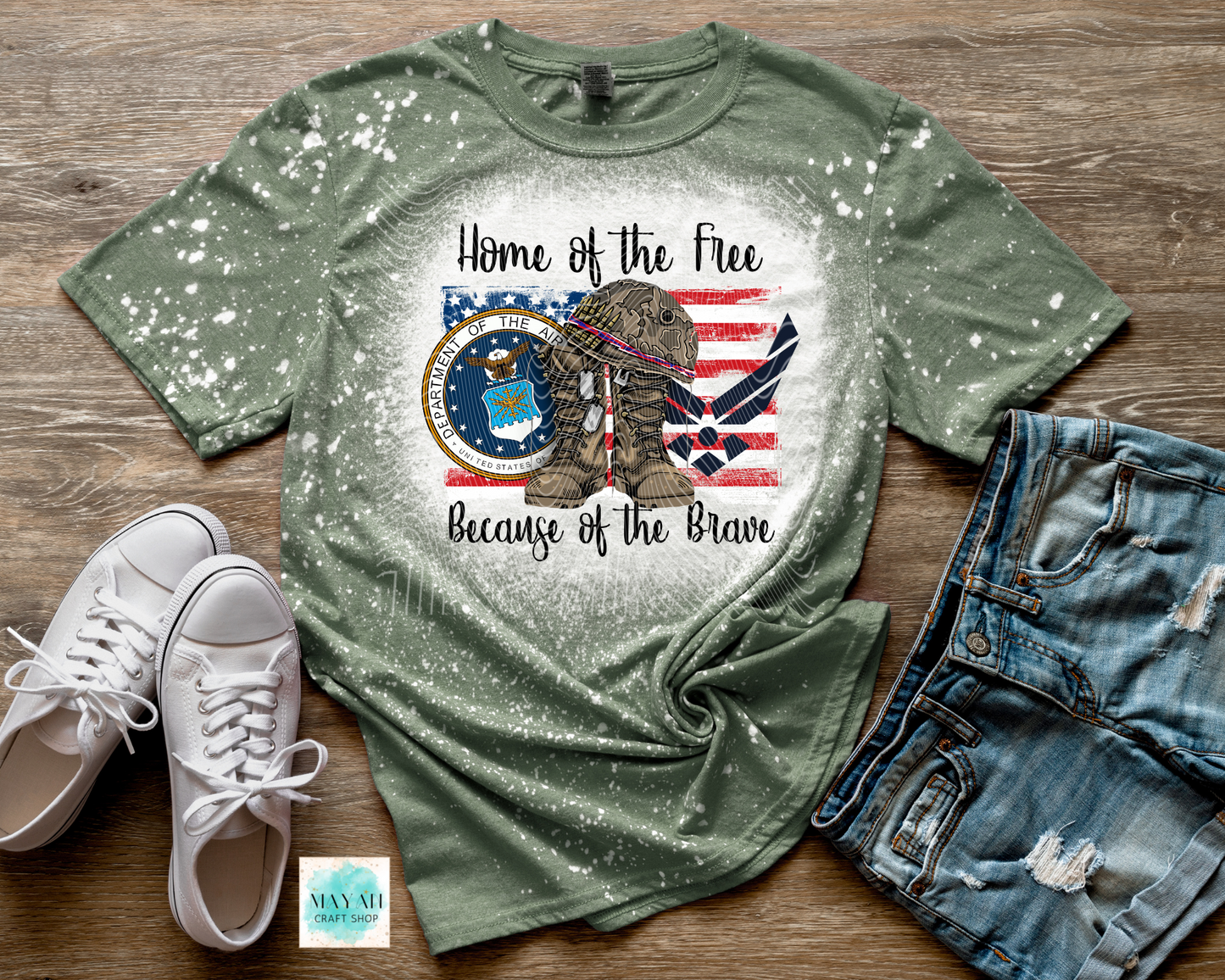 Home of the Free Air Force Bleached Shirt