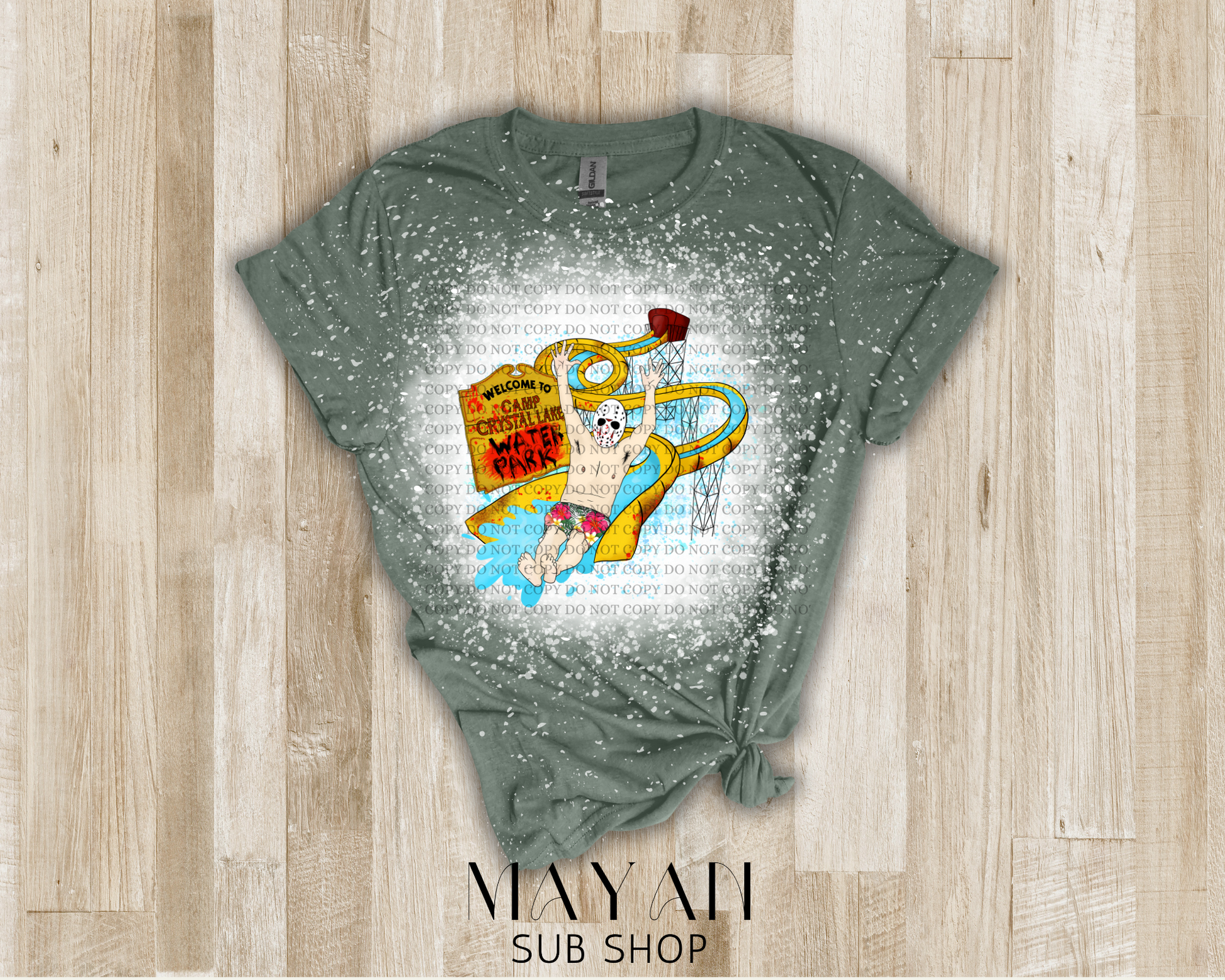 Welcome to camp bleached shirt - Mayan Sub Shop