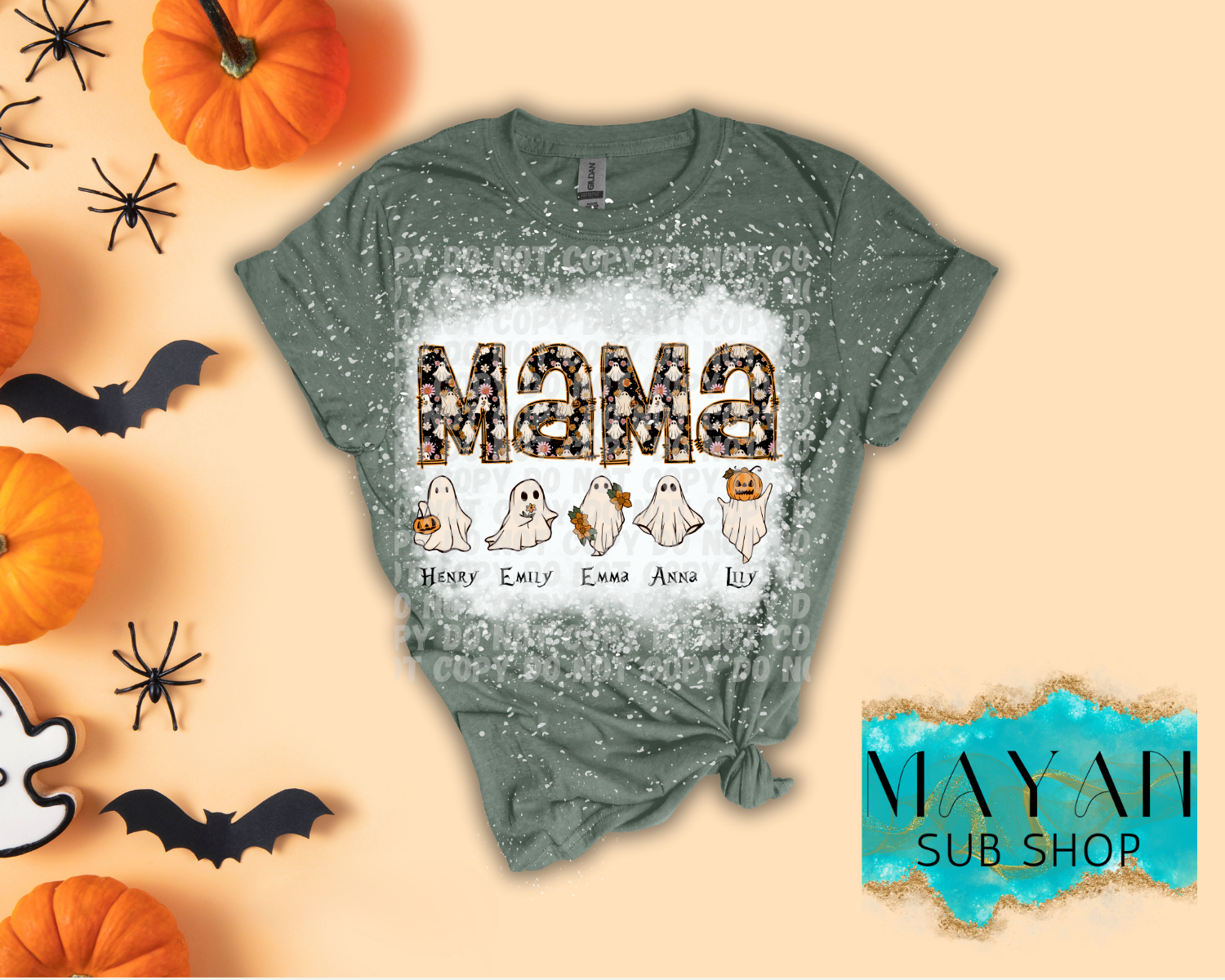 Mama's Ghost Bleached Shirt - Mayan Sub Shop