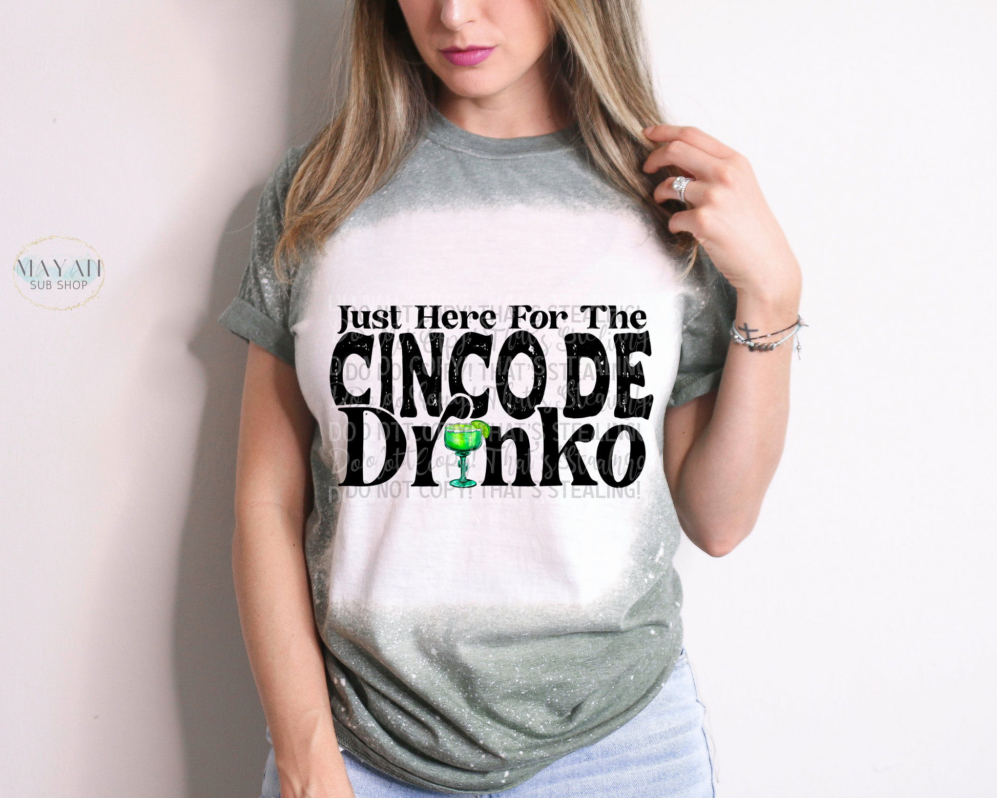 Cinco De Drinko Bleached Tee - Mayan Sub Shop