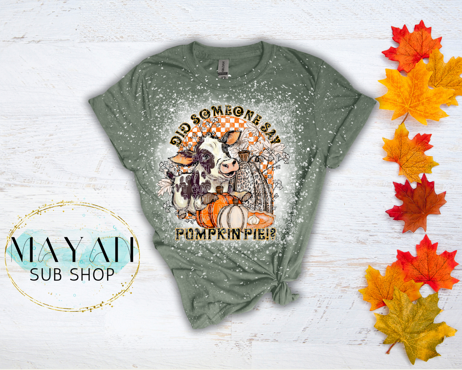 Pumpkin Pie Bleached Shirt - Mayan Sub Shop